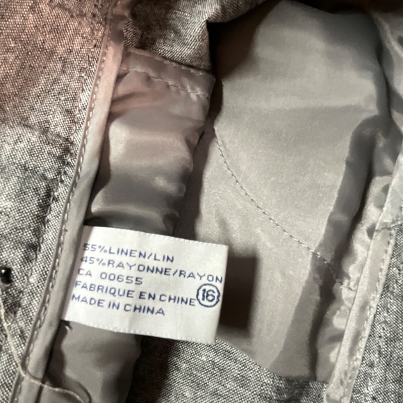 ENCORE Linen Blend Wide Leg Capri Drawstring Waist Front / Back Pockets US Sz 16 - Picture 9 of 10